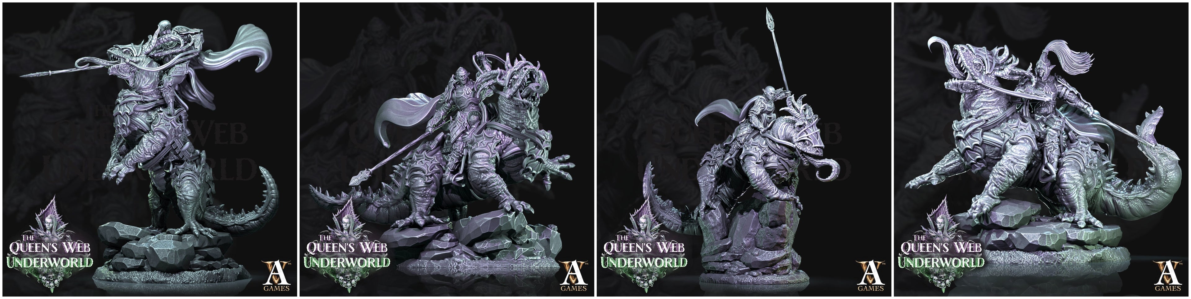 3D Printed Archvillain Games Drokzok Riders The Queen's Web Underworld 28 32mm D&D