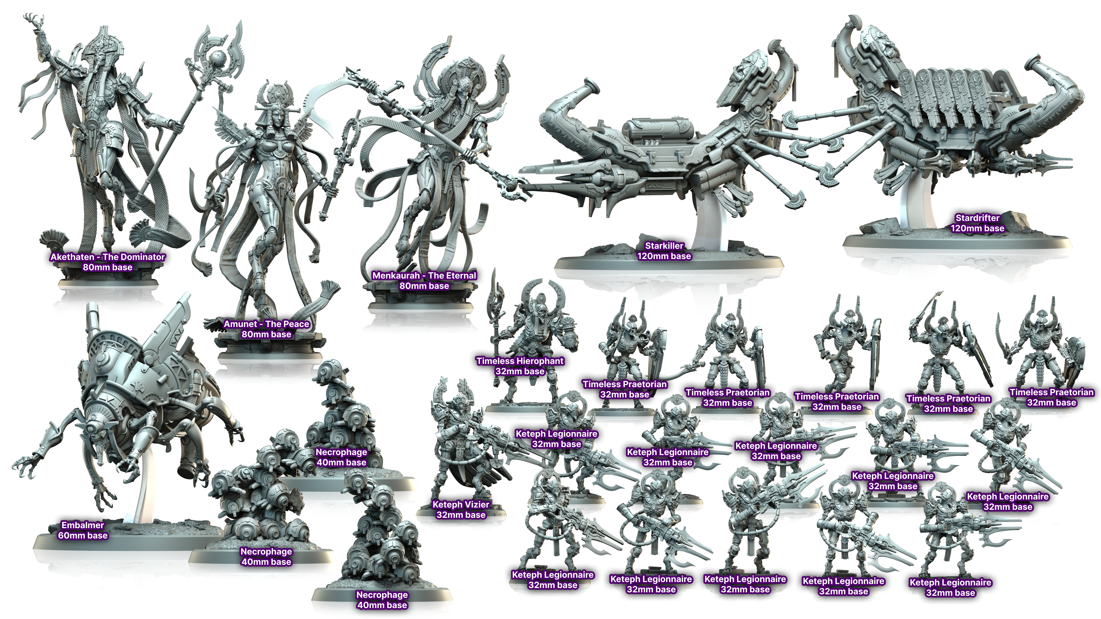 3D Printed Archvillain Games Keteph Vizier Legionnaires Empire of Stars Timeless Trinity 28 32mm D&D