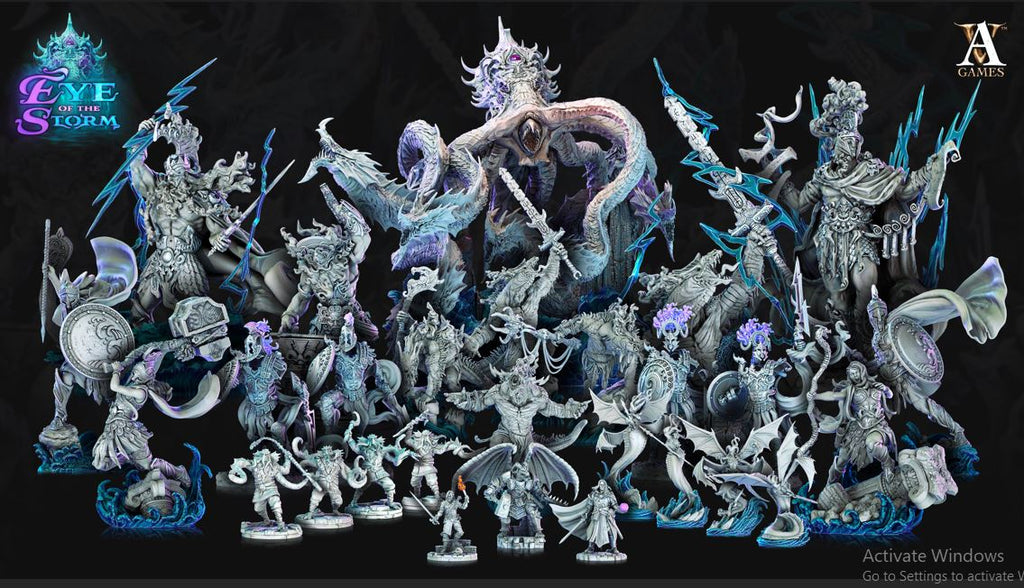 3D Printed Archvillain Games Eye of the Storm Zulkas - Storm Troll Boatboss 28 32mm D&D