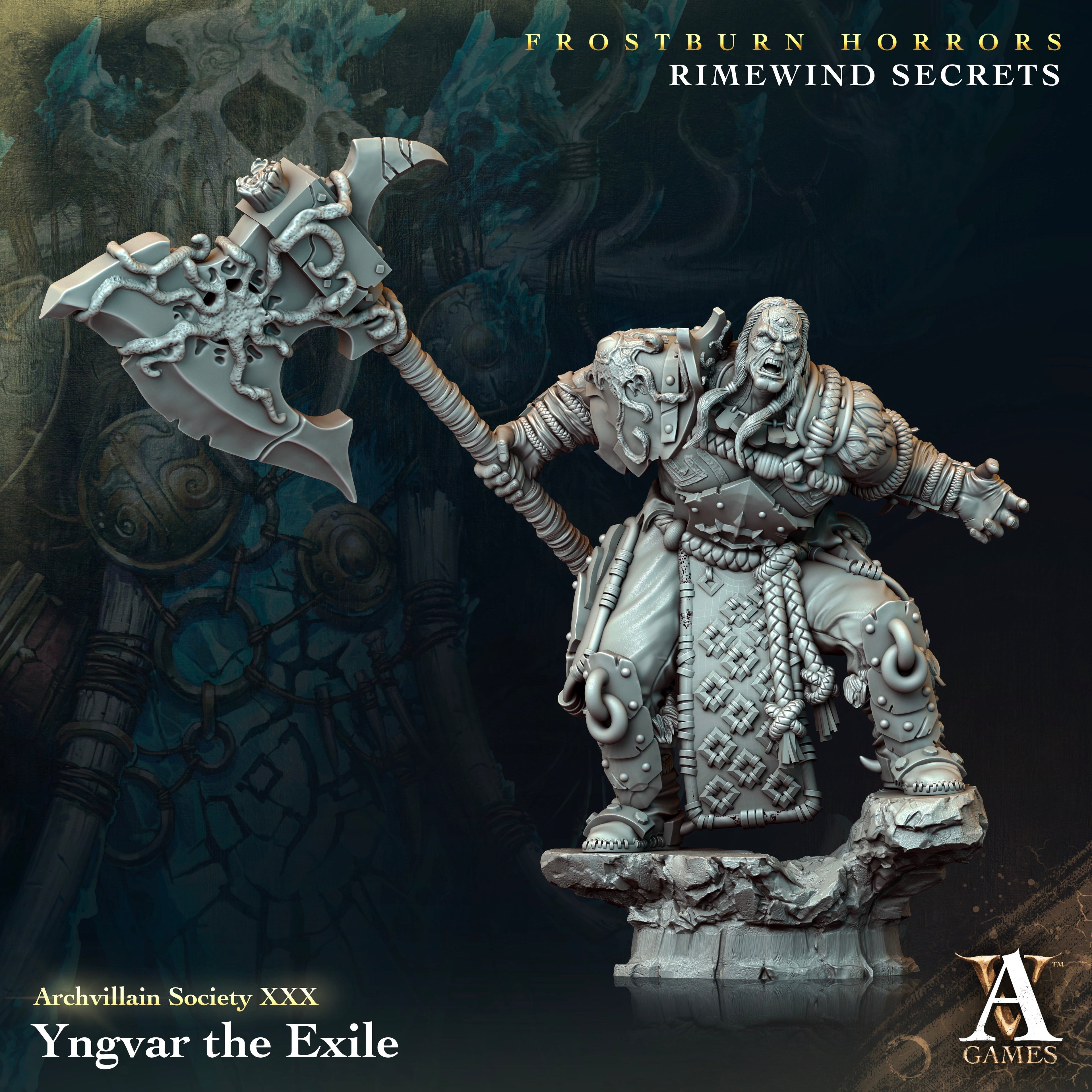 3D Printed Archvillain Games Archvillain Society Vol XXX - Yngvar The Exile 28mm 32mm D&D