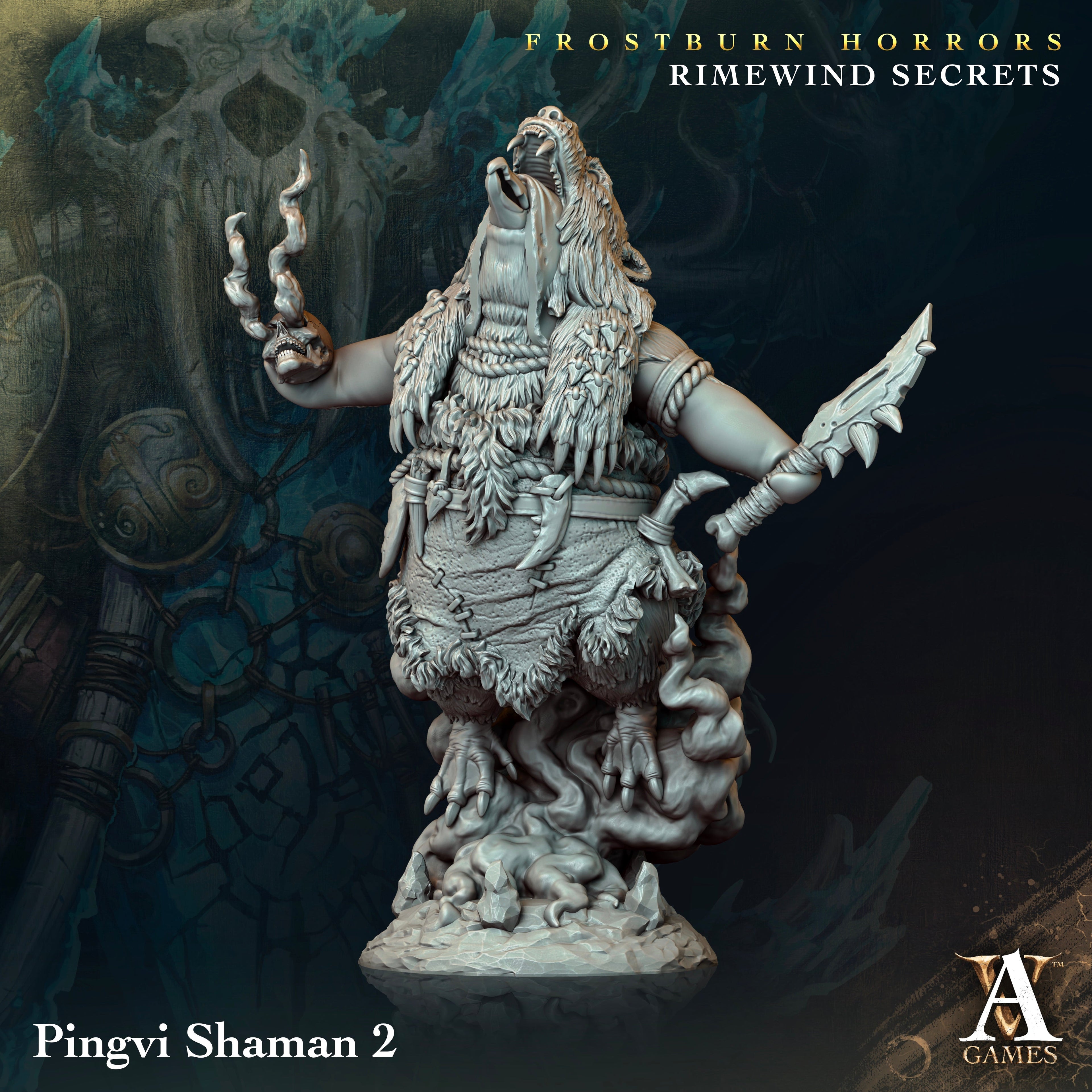 3D Printed Archvillain Games Frostburn Horrors Rimewind Secrets - Pingvi Shaman 28mm 32mm D&D