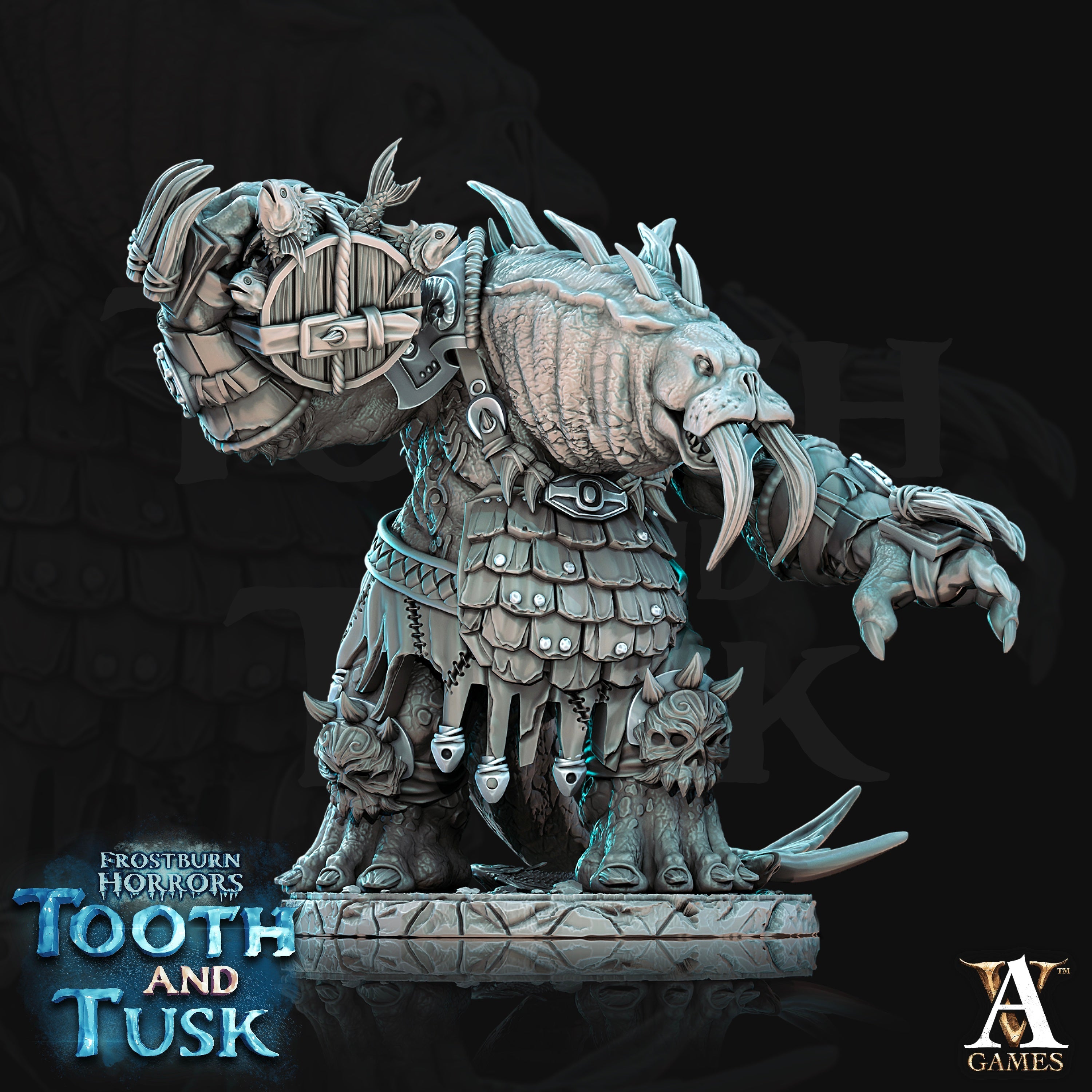 3D Printed Archvillain Games Frostburn Horrors Tooth and Tusk - Odoben 28mm 32mm D&D