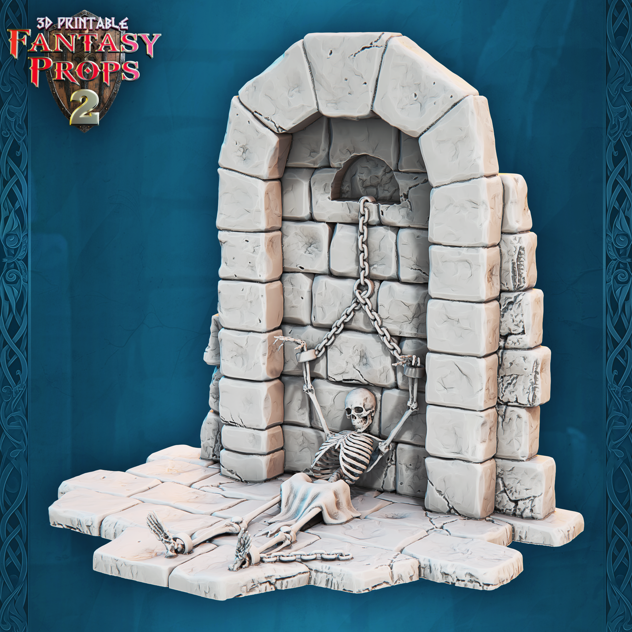 3D Printed STL Miniatures Fantasy Props 2 Dungeons Set 28 - 32mm War Gaming D&D