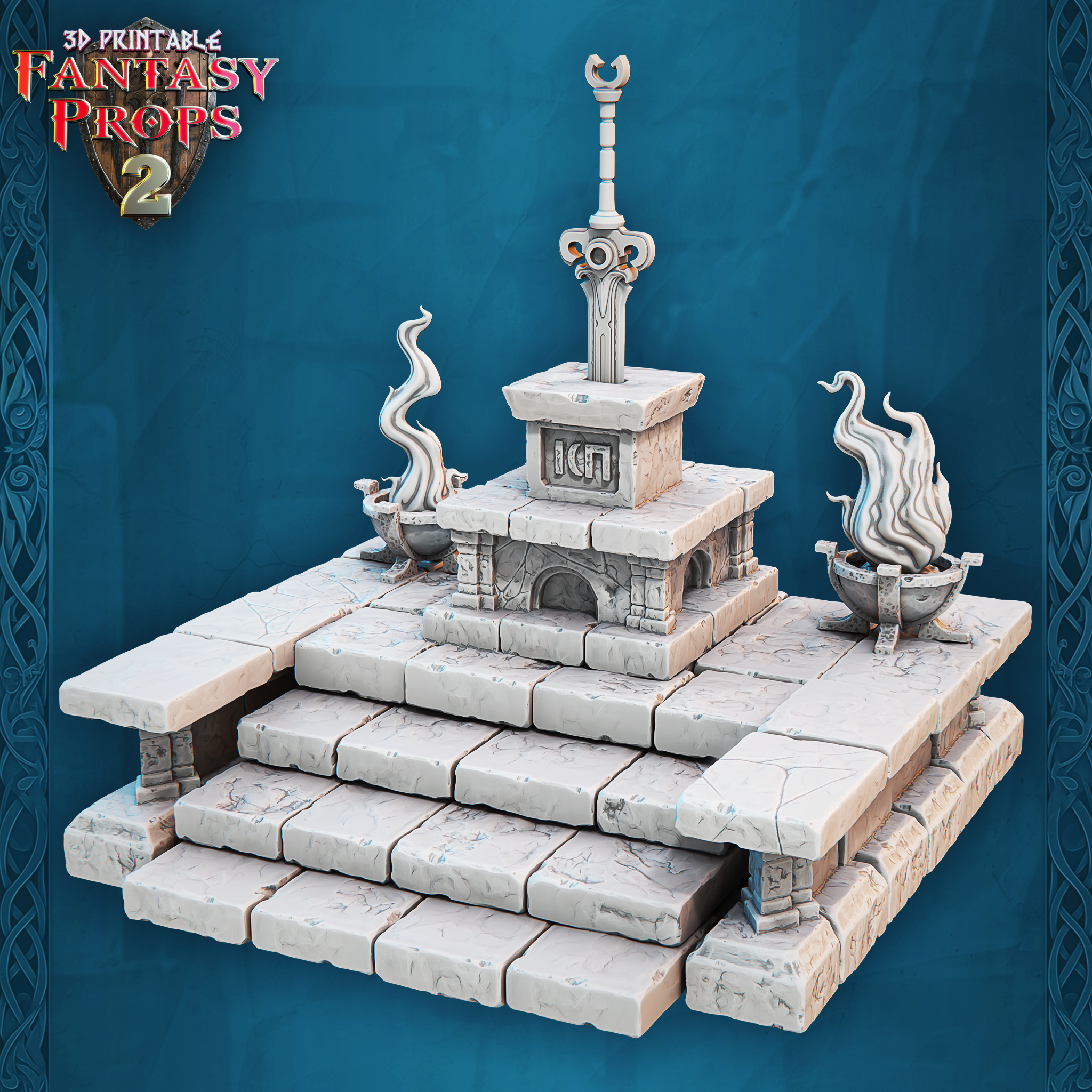 3D Printed STL Miniatures Fantasy Props 2 Dungeons Set 28 - 32mm War Gaming D&D