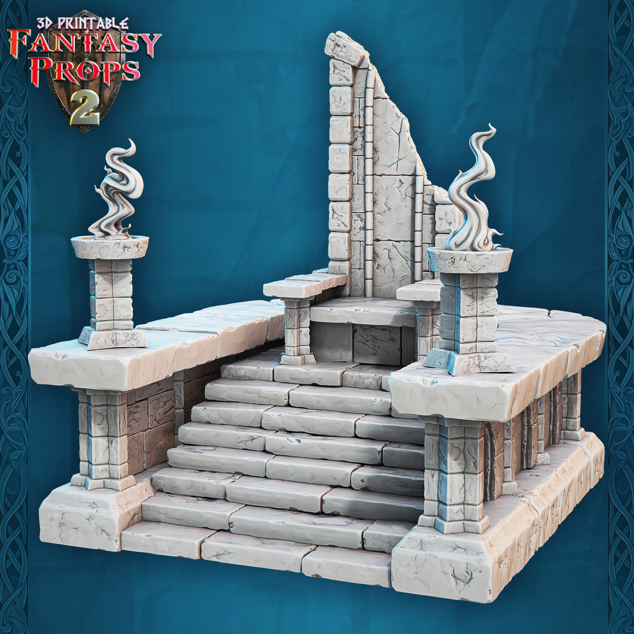 3D Printed STL Miniatures Fantasy Props 2 Dungeons Set 28 - 32mm War Gaming D&D