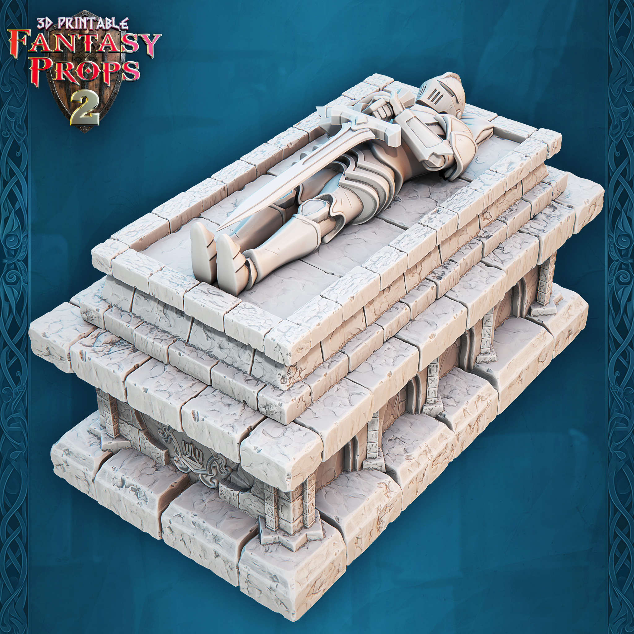 3D Printed STL Miniatures Fantasy Props 2 Dungeons Set 28 - 32mm War Gaming D&D