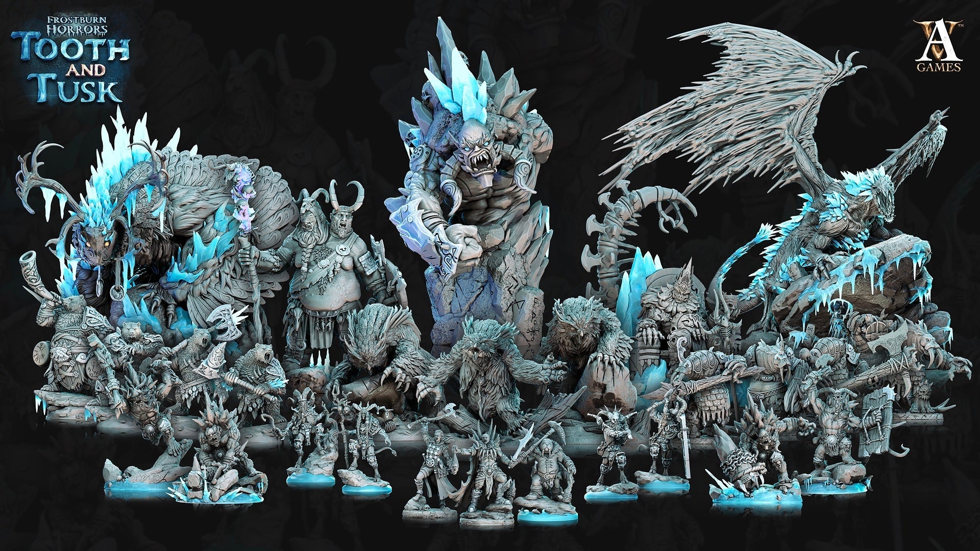 3D Printed Archvillain Games Frostburn Horrors Tooth and Tusk - Odoben 28mm 32mm D&D