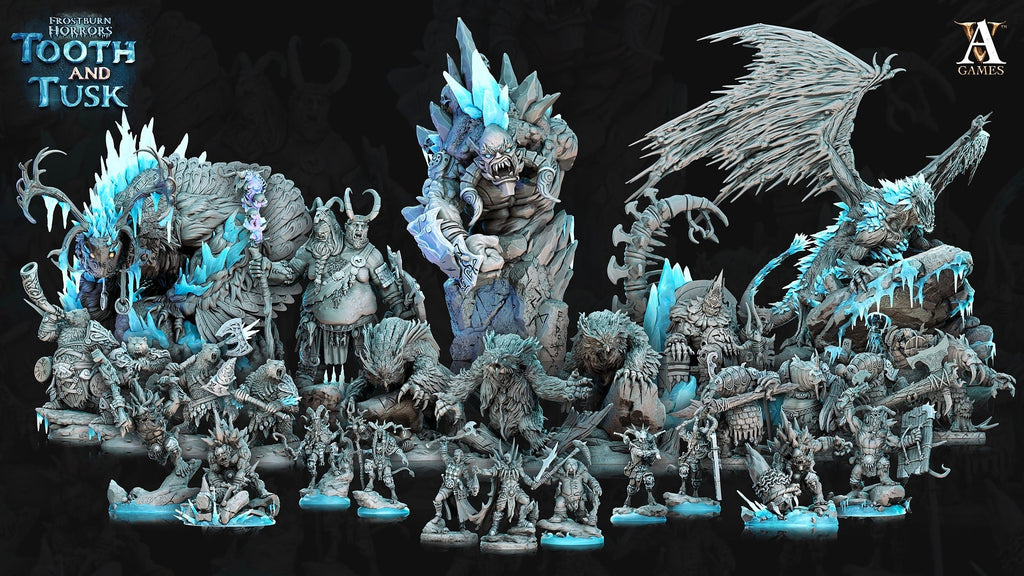 3D Printed Archvillain Games Frostburn Horrors Tooth and Tusk Talva - Claw of Winter 28mm 32mm D&D