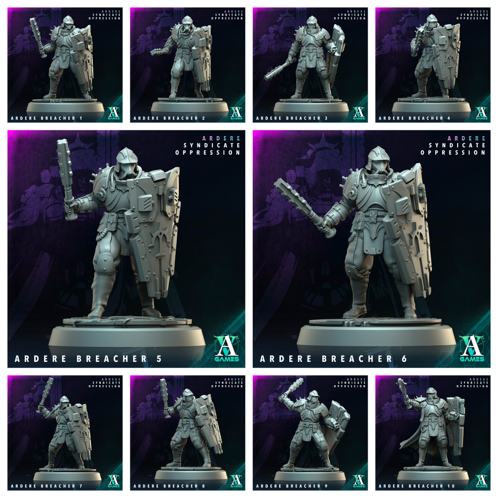 3D Printed Archvillain Games Ardere Breacher Ardere - Syndicate Oppression 28 32mm D&D