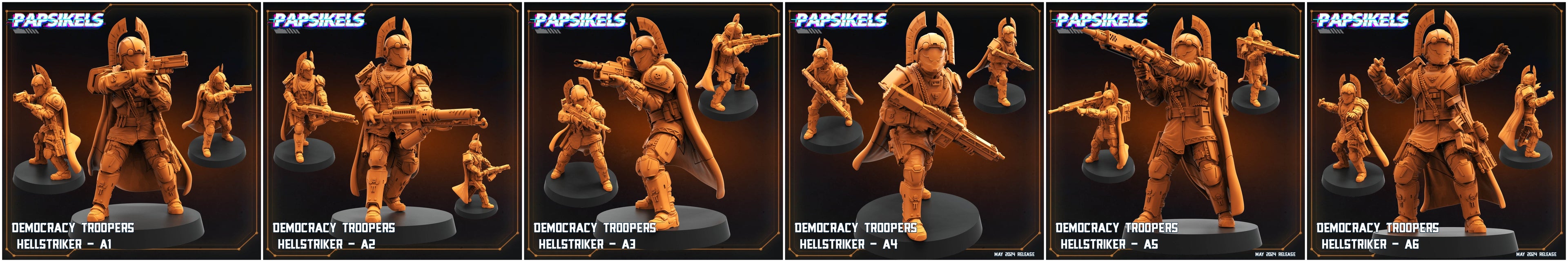 3D Printed Papsikels Democracy Troopers Hellstriker Set Democracy Troopers Bugs and Bots 28mm 32mm