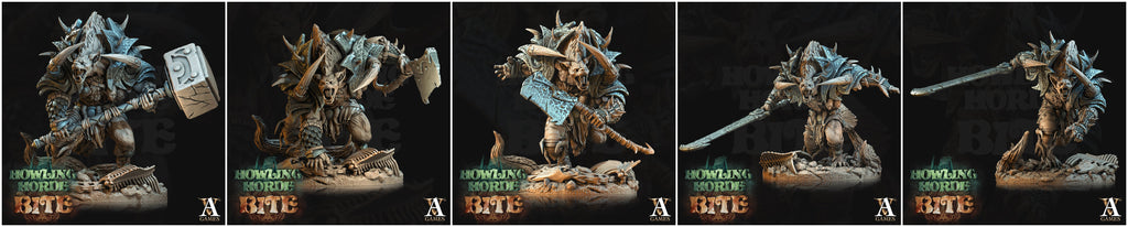 3D Printed Archvillain Games Howling Horde - Gnoll Brutes 28mm 32mm D&D