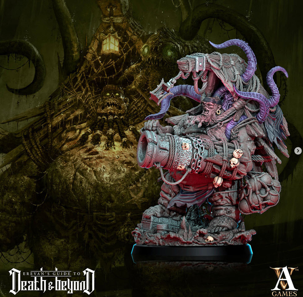 3D Printed Archvillain Games Gravetide Cannoneer Death and Beyond 28 32mm D&D