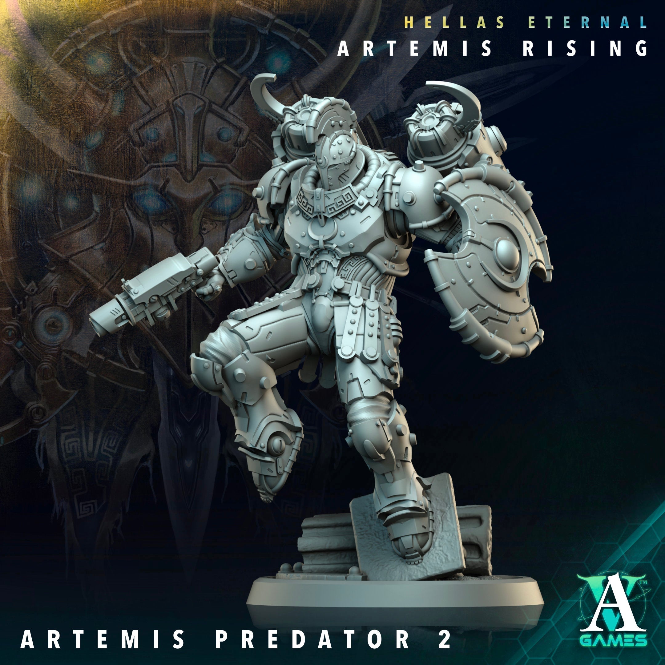 3D Printed Archvillain Games Apex Predator Artemis Predators Hellas Eternal Artemis Rising 28 32mm D&D