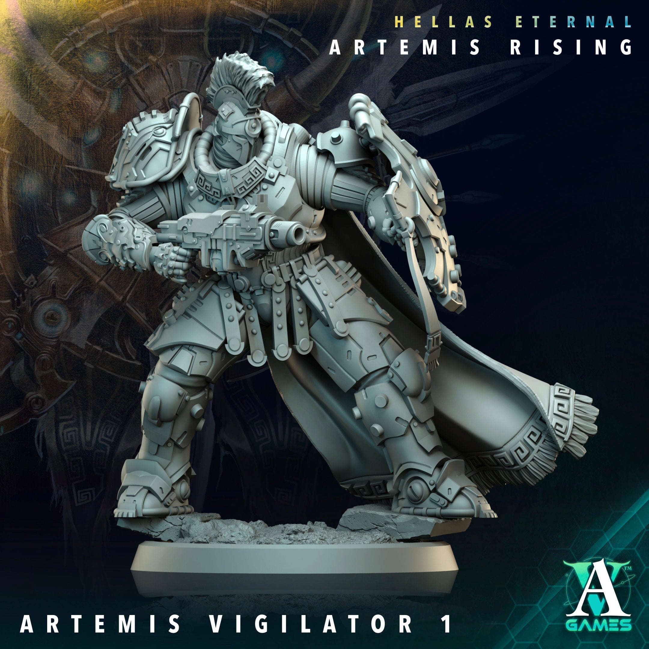 3D Printed Archvillain Games Apex Vigilator Artemis Vigilators Hellas Eternal Artemis Rising 28 32mm D&D