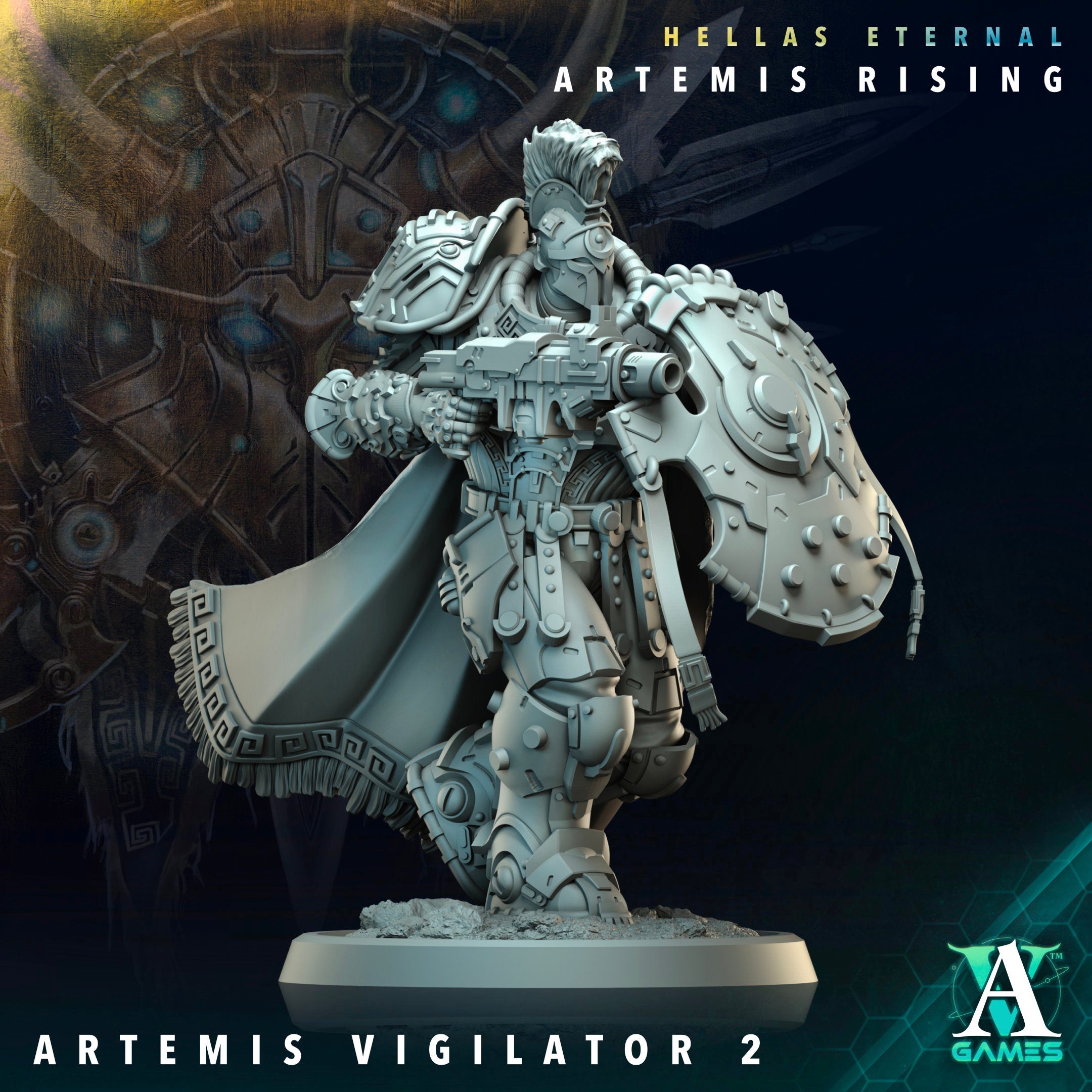 3D Printed Archvillain Games Apex Vigilator Artemis Vigilators Hellas Eternal Artemis Rising 28 32mm D&D