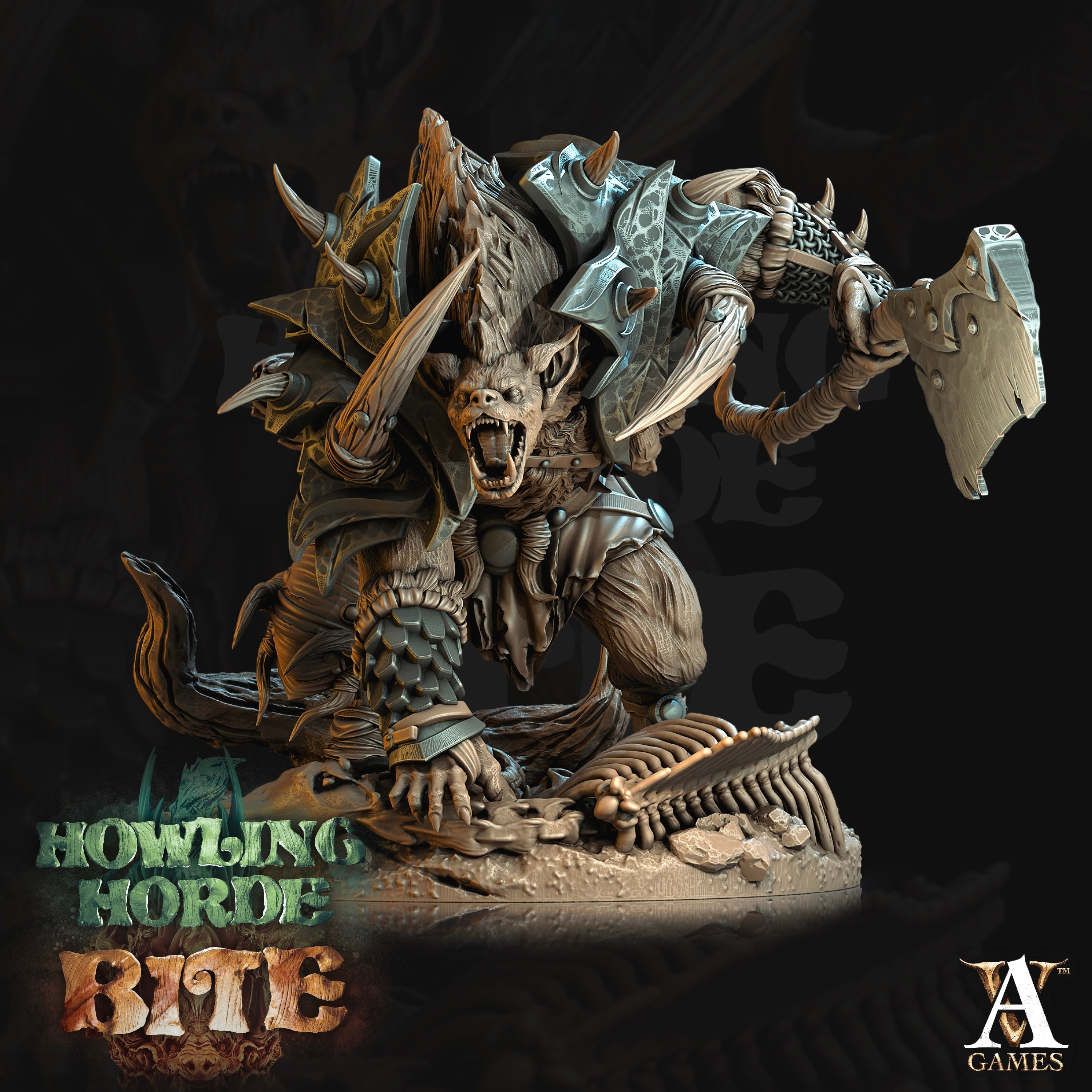 3D Printed Archvillain Games Howling Horde - Gnoll Brutes 28mm 32mm D&D