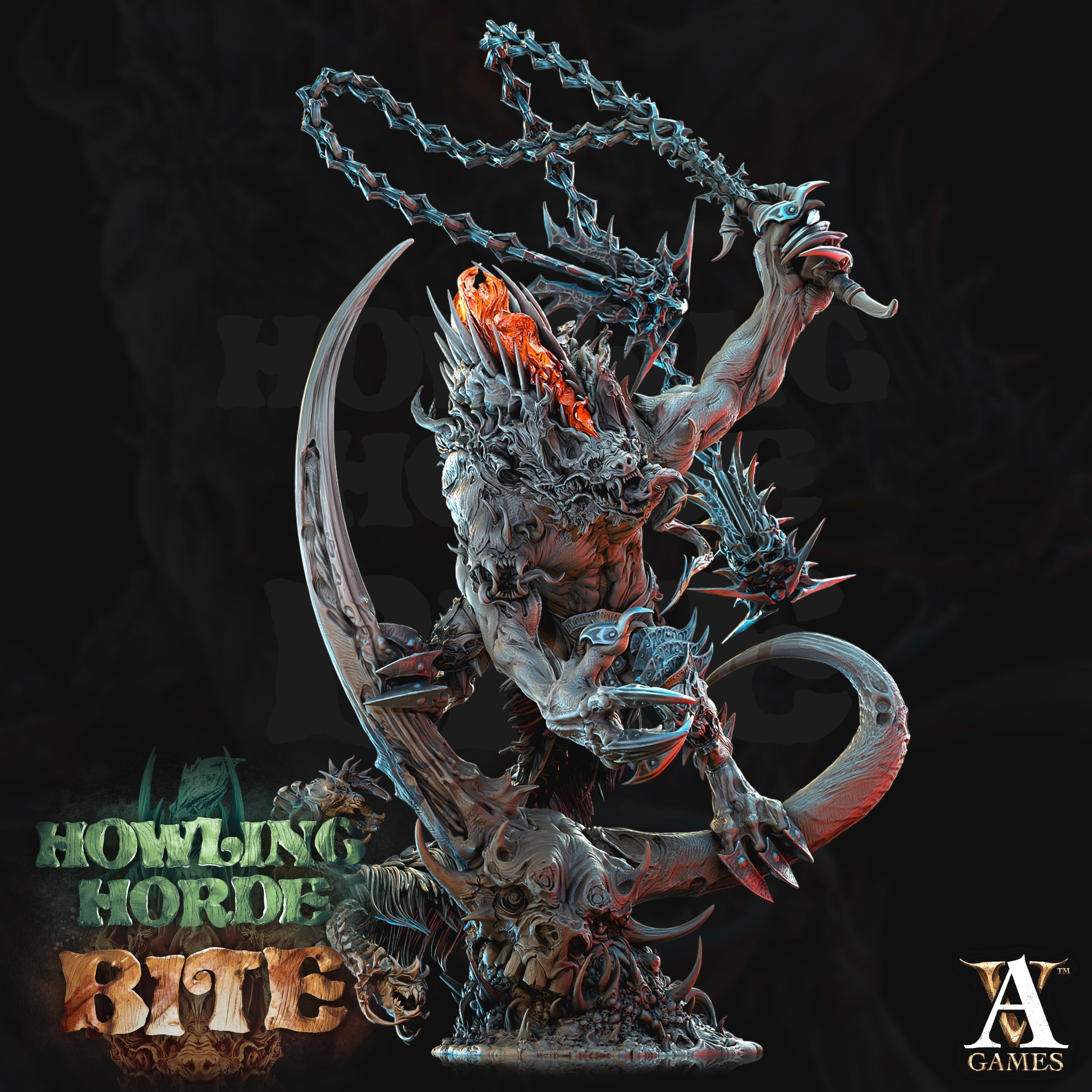 3D Printed Archvillain Games Akata Howling Horde 28 32mm D&D