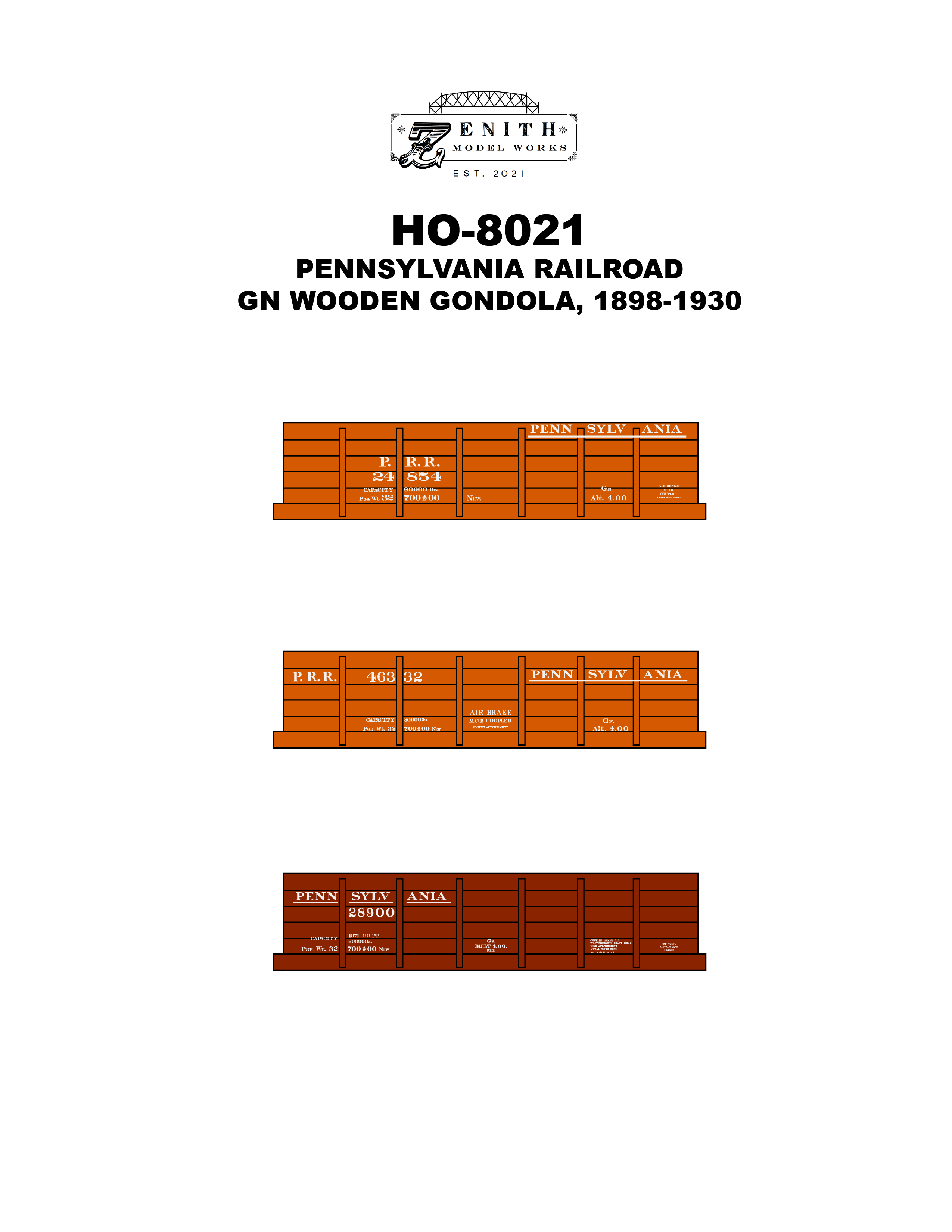 Pennsylvania Class GN Gondola Decals HO Scale