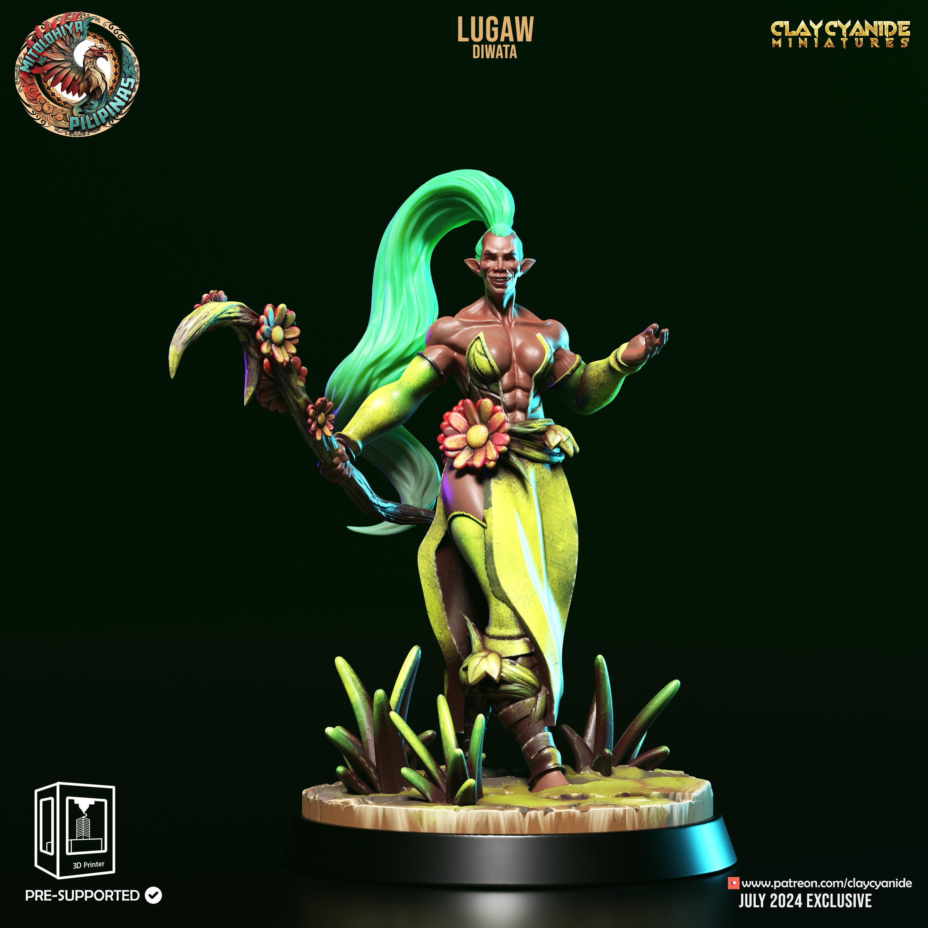 3D Printed Clay Cyanide Diwata Set Philippine Mythology 28 32 mm D&D