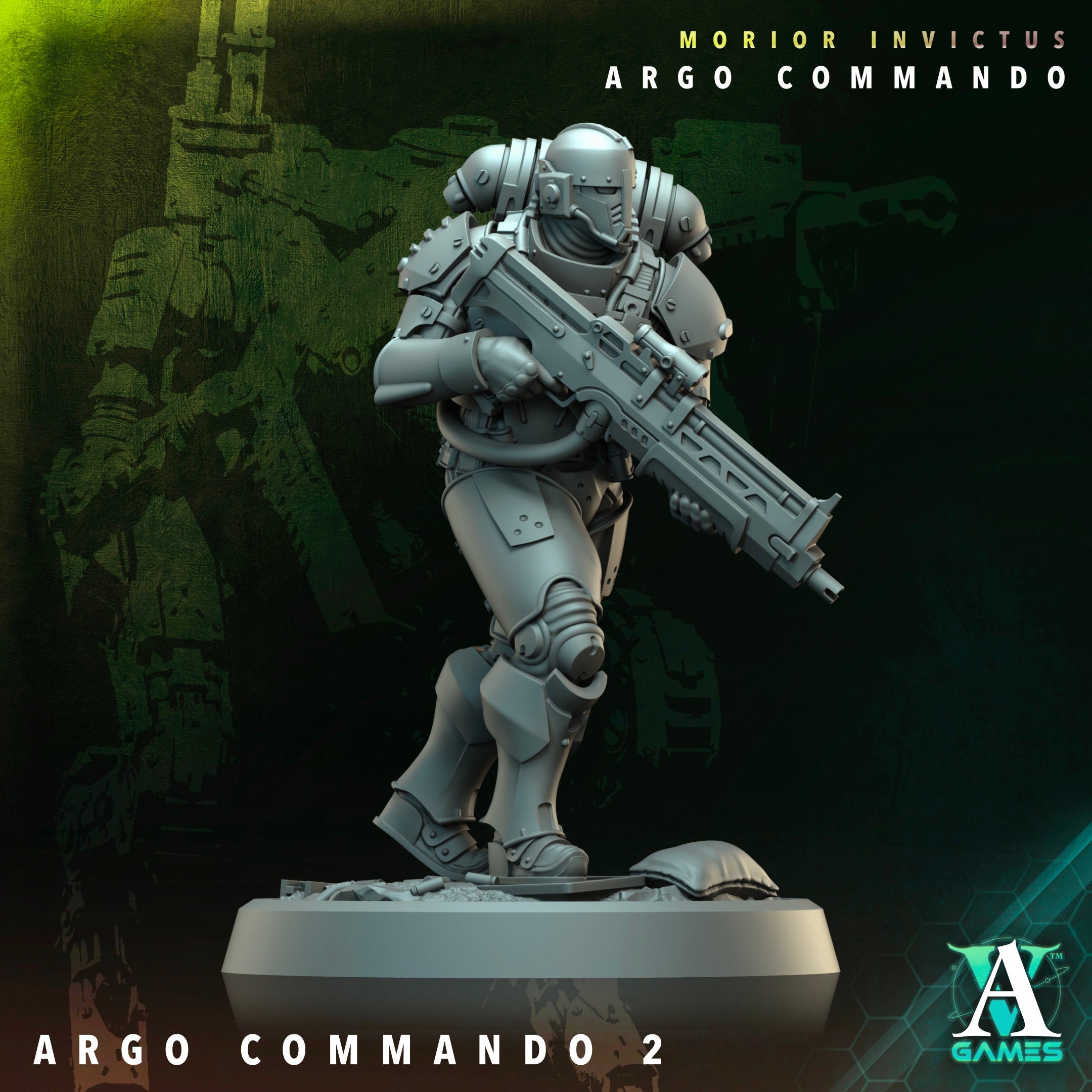 3D Printed Archvillain Games Argo Commando Morior Invictus Argo Commando 28 32mm D&D