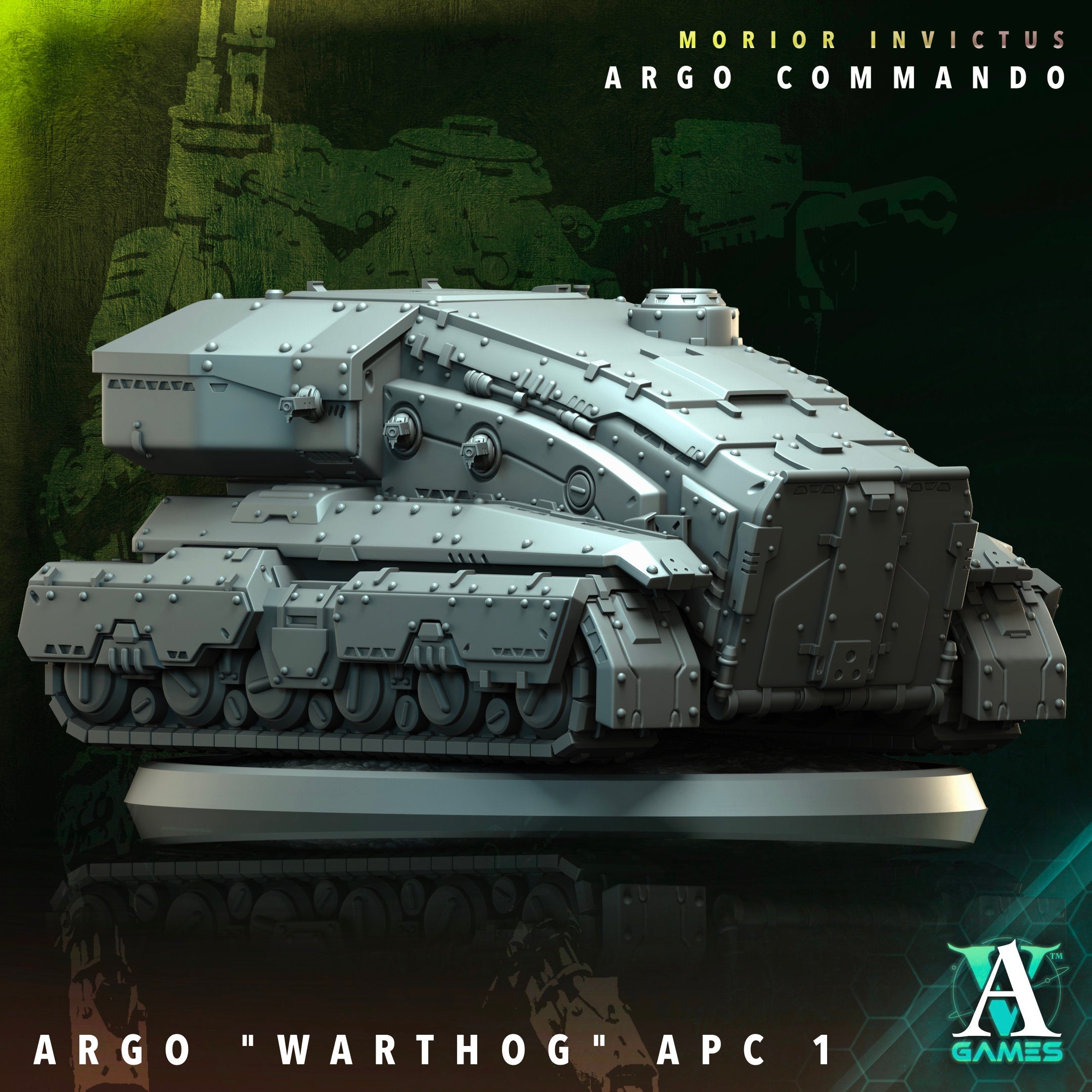 3D Printed Archvillain Games Argo Warthog APC Morior Invictus Argo Commando 28 32mm D&D