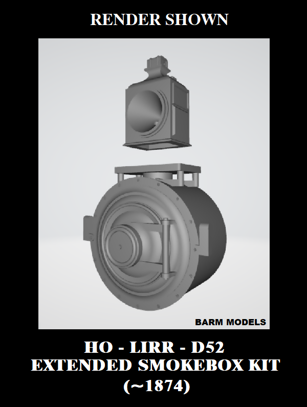 HO - LIRR - D52 Extended Smokebox Bachmann NT Conversion Kit