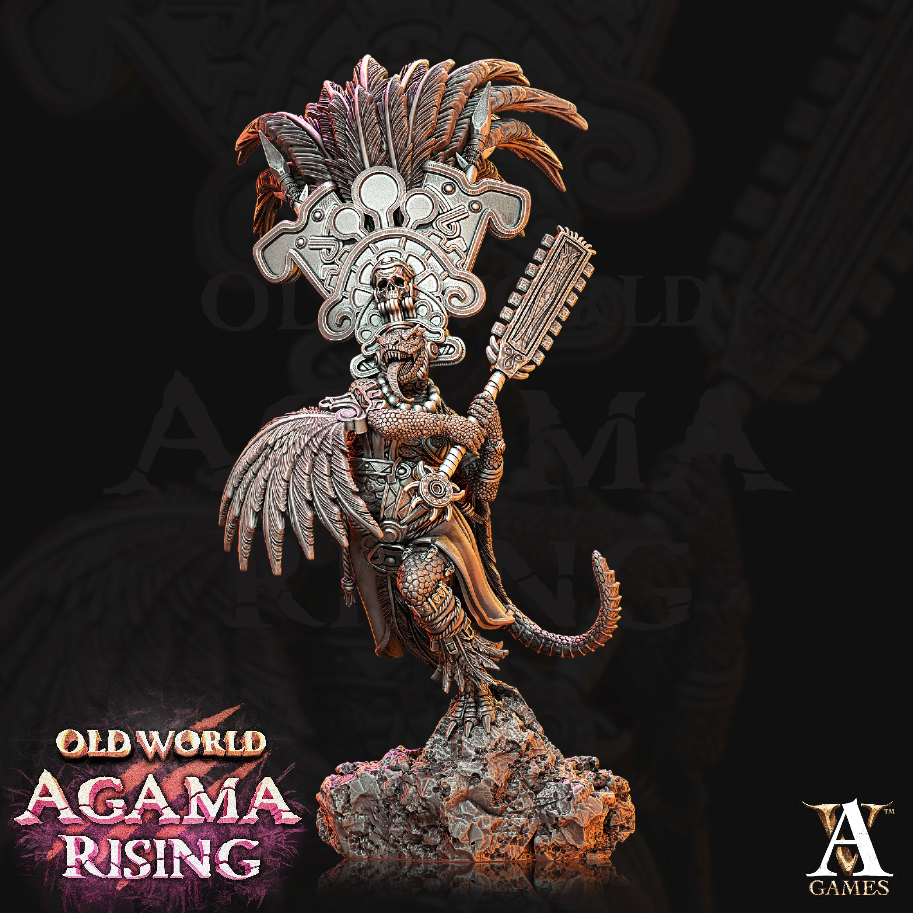 3D Printed Archvillain Games Agama Sundancers Old World Agama Rising 28 32mm D&D