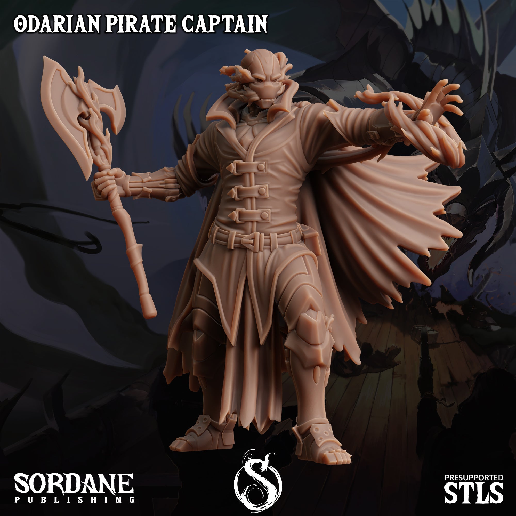 3D Printed Sordane Publishing Arcane Minis Odarian Pirate Captain Swindler's Luck Part Two 28 32mm D&D