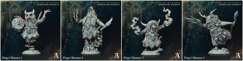 3D Printed Archvillain Games Frostburn Horrors Rimewind Secrets - Pingvi Shaman 28mm 32mm D&D