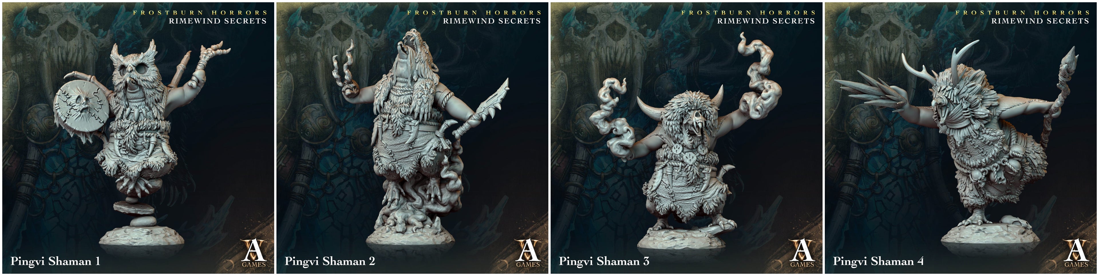 3D Printed Archvillain Games Frostburn Horrors Rimewind Secrets - Pingvi Shaman 28mm 32mm D&D