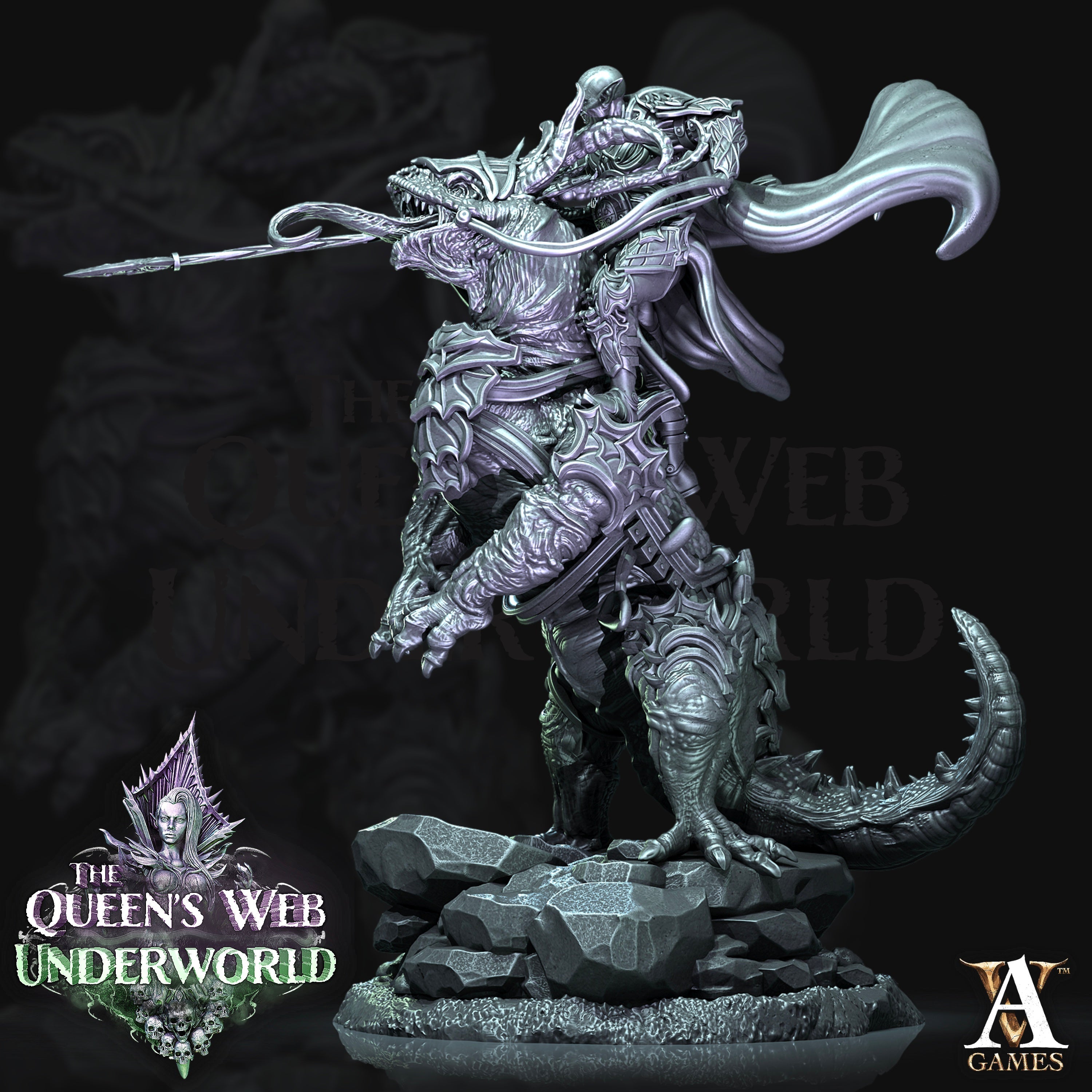 3D Printed Archvillain Games Drokzok Riders The Queen's Web Underworld 28 32mm D&D