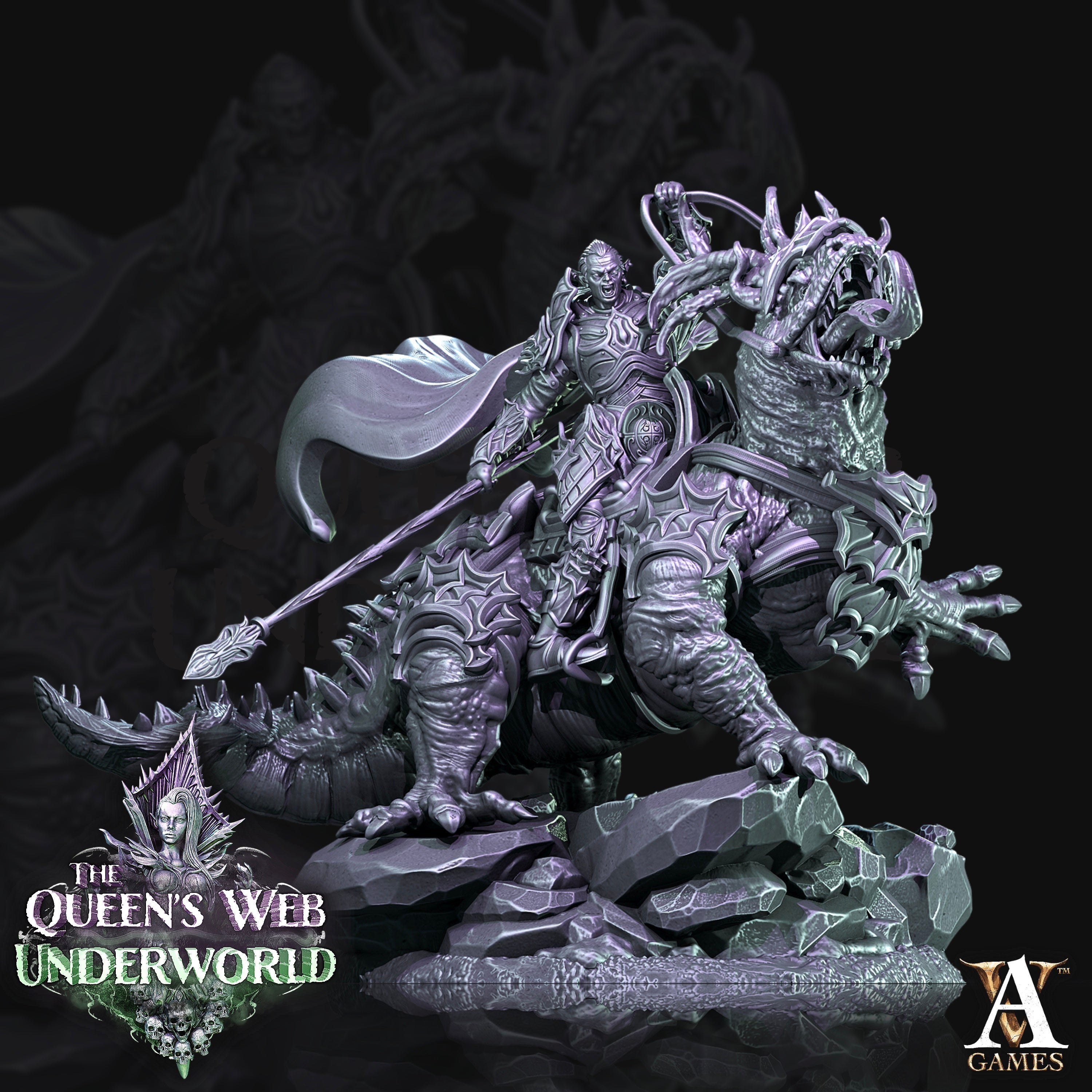 3D Printed Archvillain Games Drokzok Riders The Queen's Web Underworld 28 32mm D&D