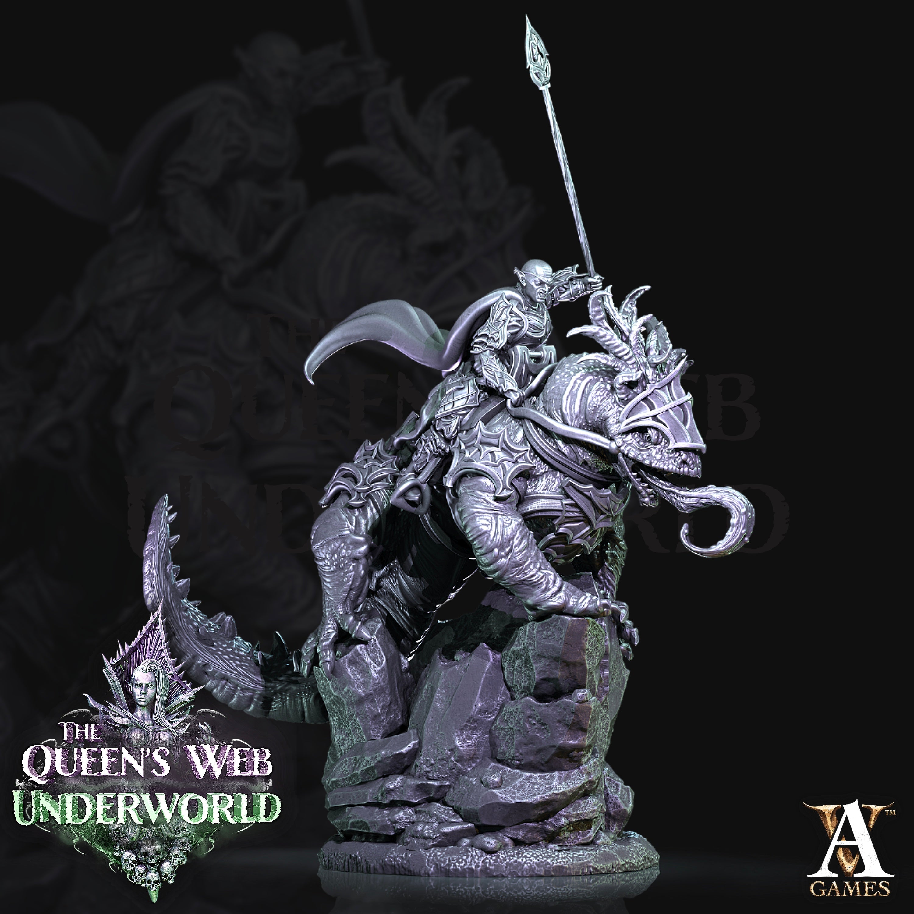3D Printed Archvillain Games Drokzok Riders The Queen's Web Underworld 28 32mm D&D