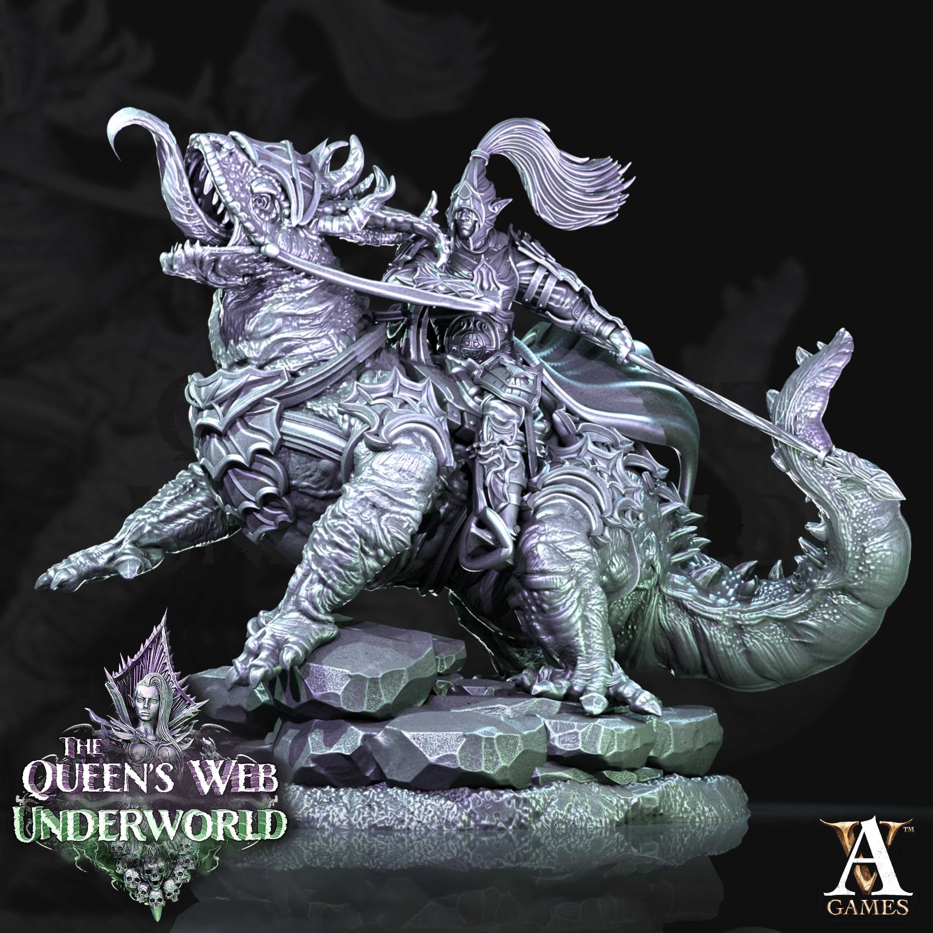 3D Printed Archvillain Games Drokzok Riders The Queen's Web Underworld 28 32mm D&D