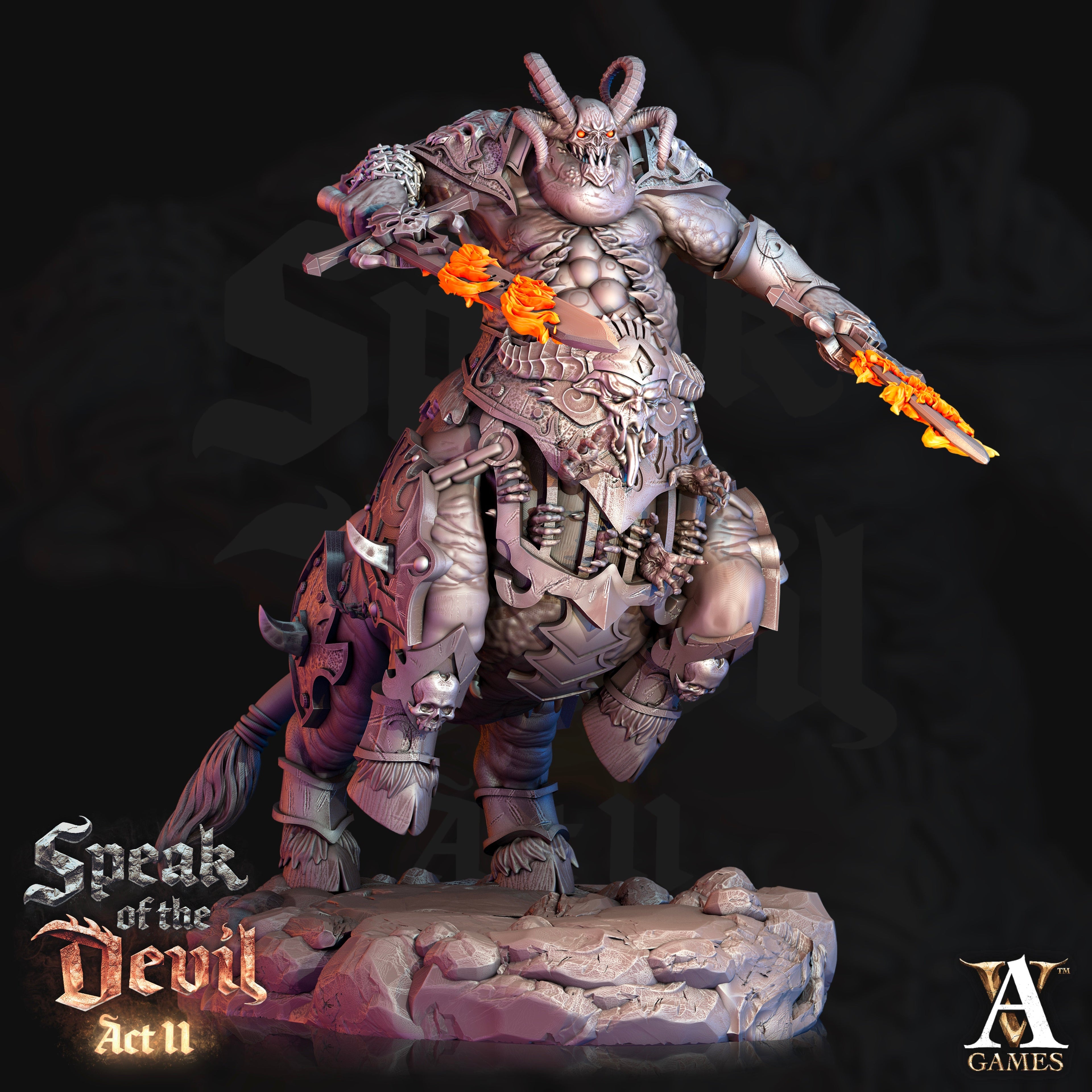 3D Printed Archvillain Games Maltrixian Devil Speak of the Devil Act II 28 32mm D&D
