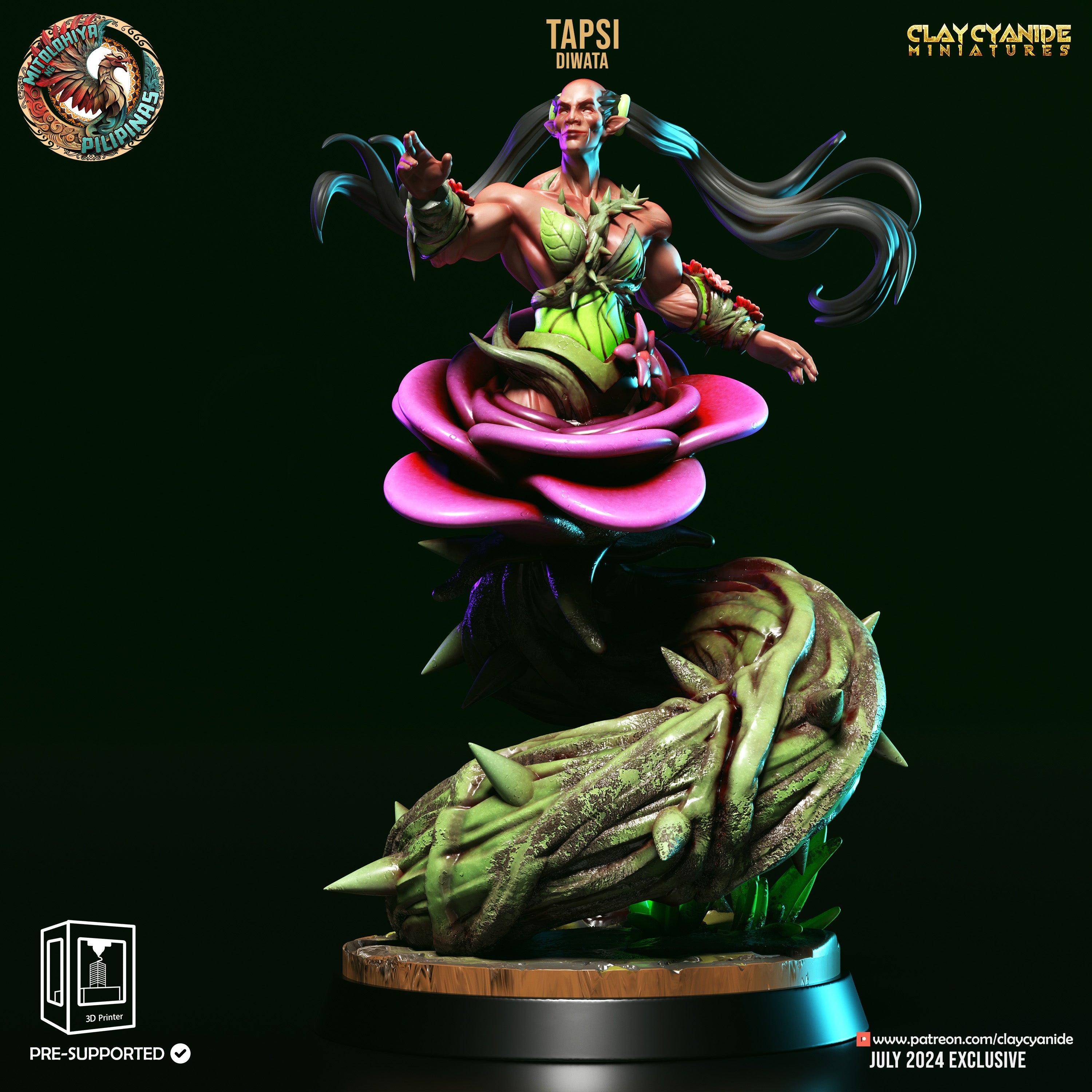 3D Printed Clay Cyanide Diwata Set Philippine Mythology 28 32 mm D&D