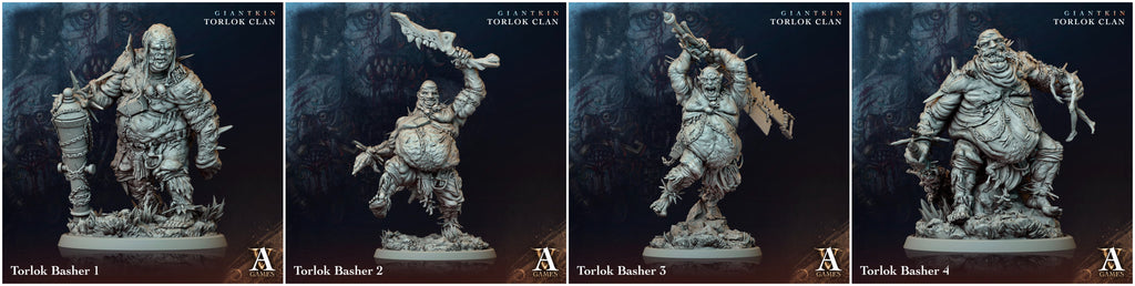 3D Printed Archvillain Games Giantkin - Torlok Clan Torlok Basher 28 32mm D&D