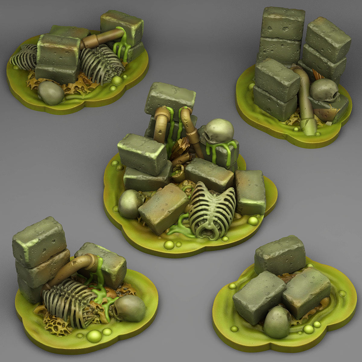3D Printed Fantastic Plants and Rocks Toxic Ruins 28mm - 32mm D&D Wargaming