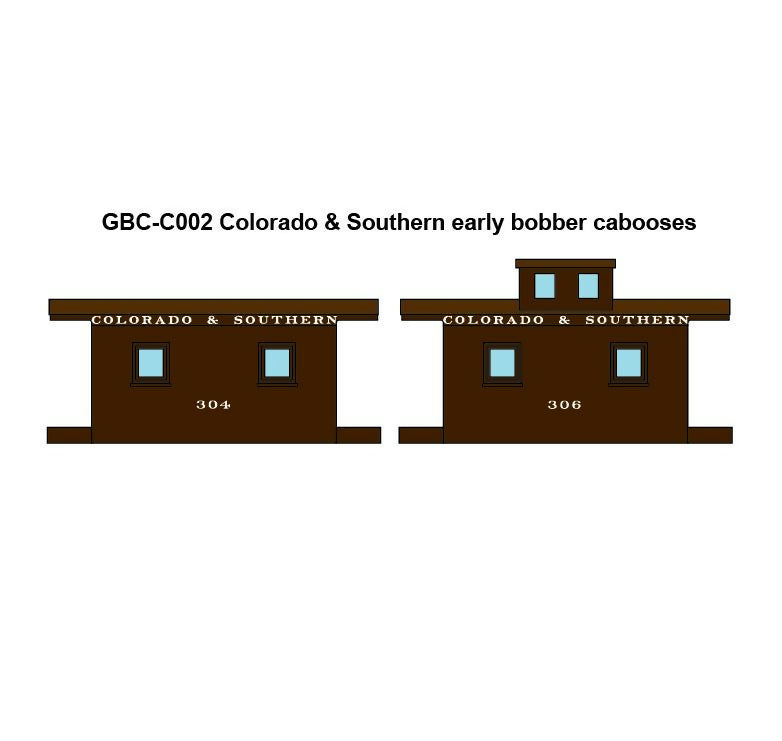 GBC-C002 Colorado & Southern Bobber Caboose Decals - Early - HOn3, Sn3, On3