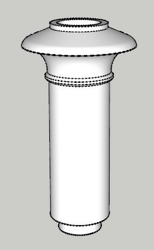 HO 1:87 old time straight capped smokestack