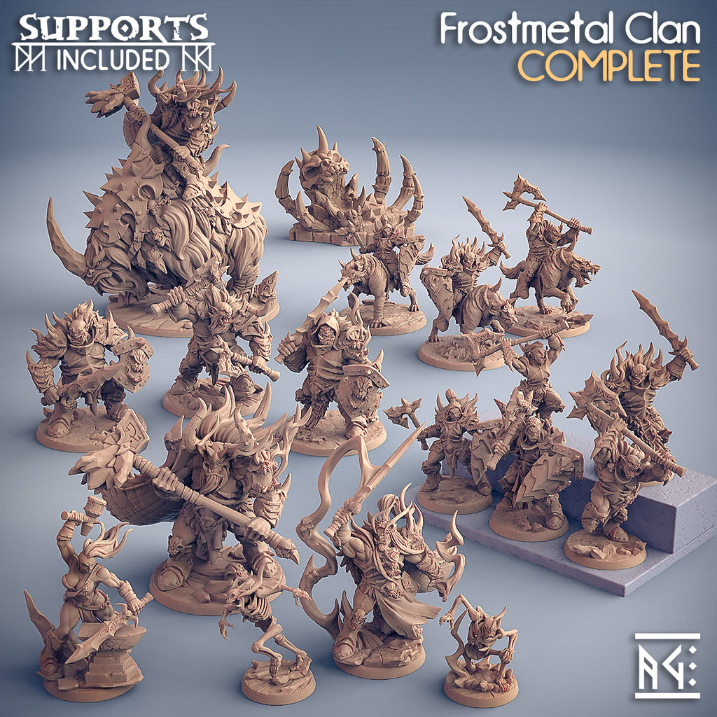 3D Printed Artisan Guild Frostmetal Worg Riders Frostmetal Clan 28mm 32mm