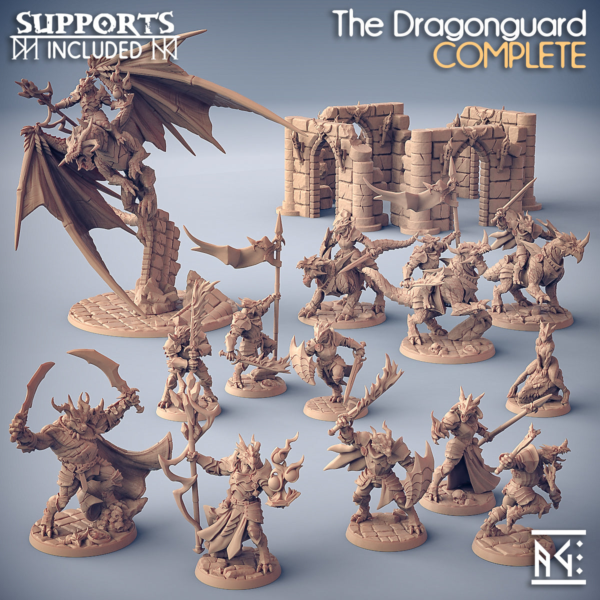 3D Printed Artisan Guild The Lusty Draconian Maid Dragonguard Pinup The Dragonguard 28mm 32mm