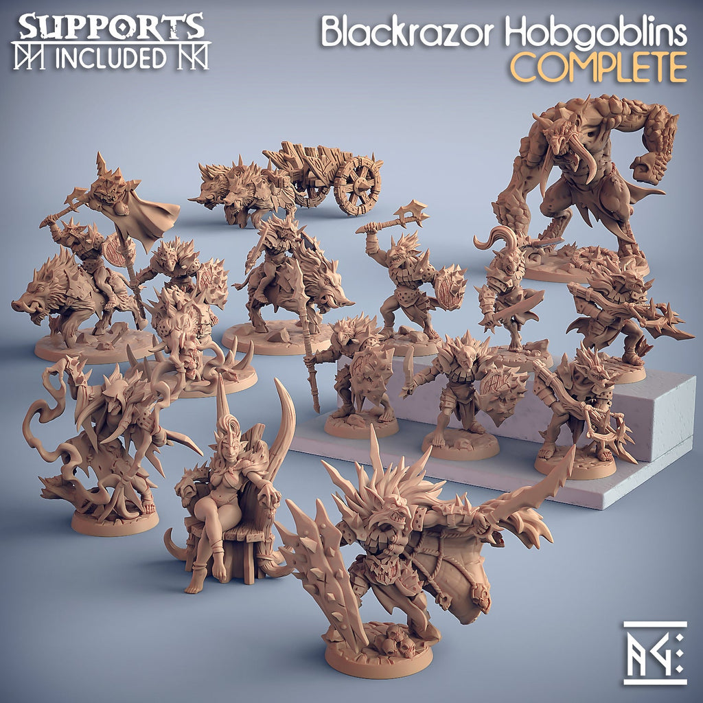 3D Printed Artisan Guild Hobgoblin Razorbeast Riders Blackrazor Hobgoblins 28mm 32mm