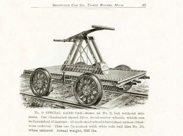 S Scale Sheffield No 9 Standard Gauge Handcar A