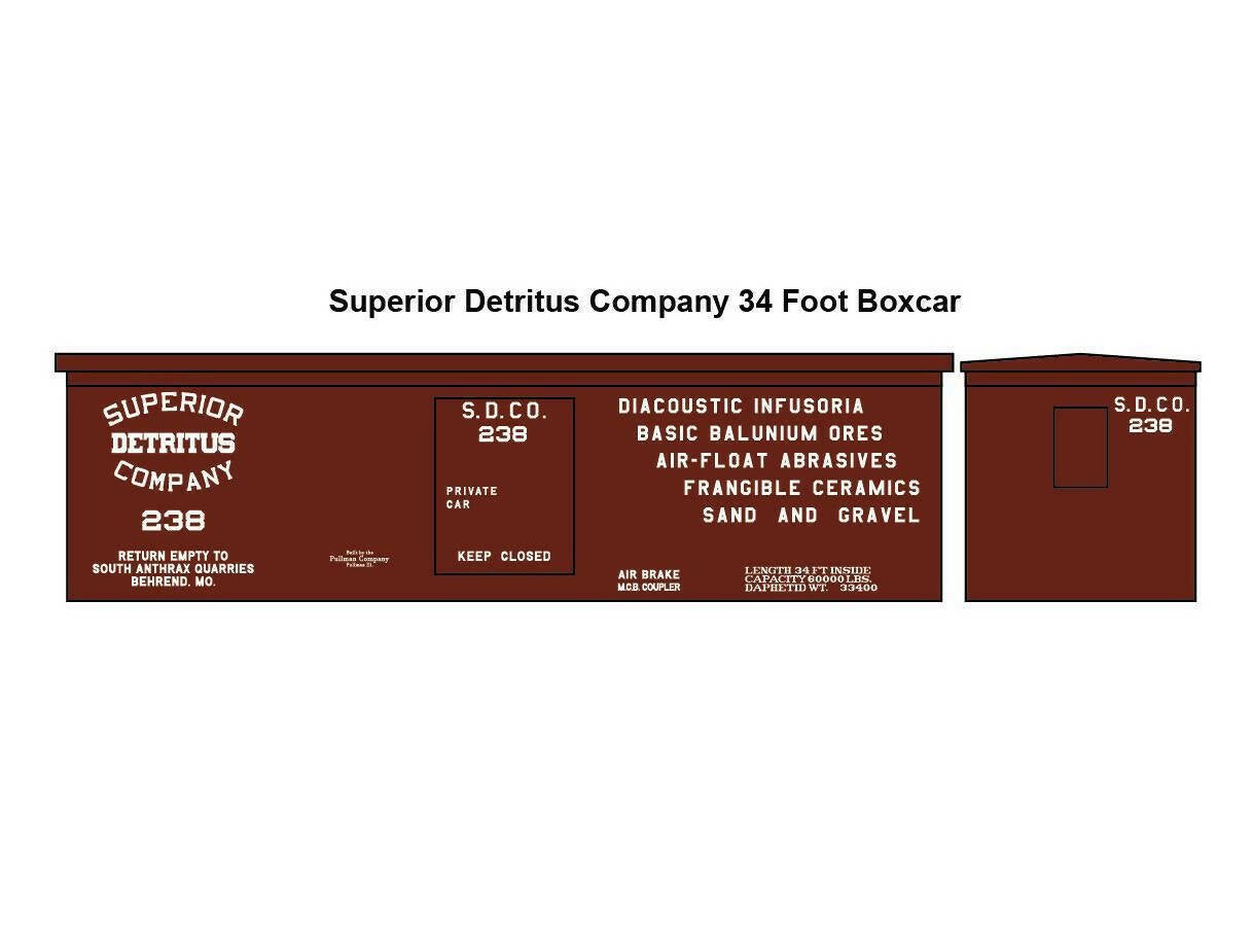 Superior Detritus Company Private Owner Boxcar HO Scale Decal Set HO