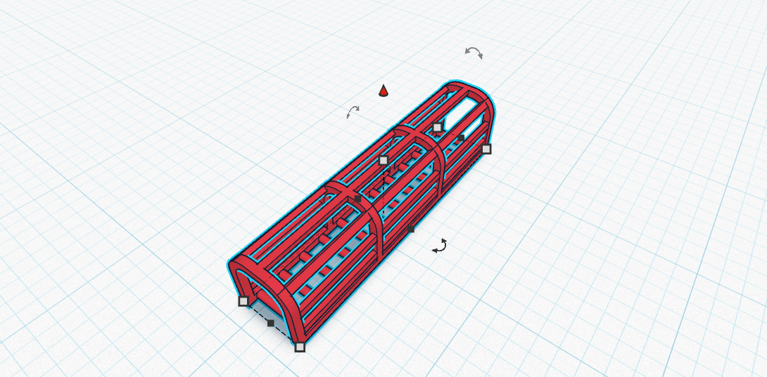 S scale Ladder and safety cage long middle section