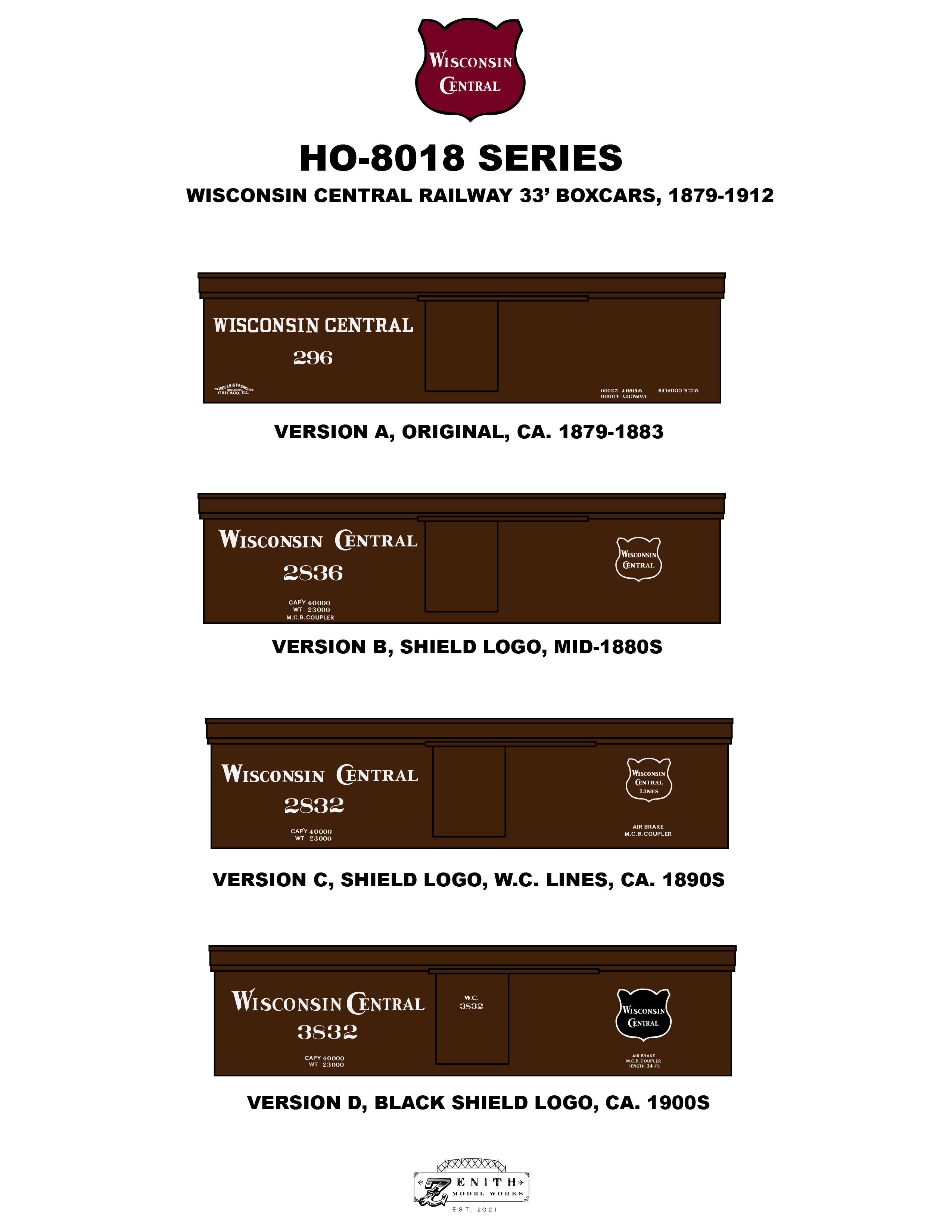 Wisconsin Central 33' Boxcar Decals