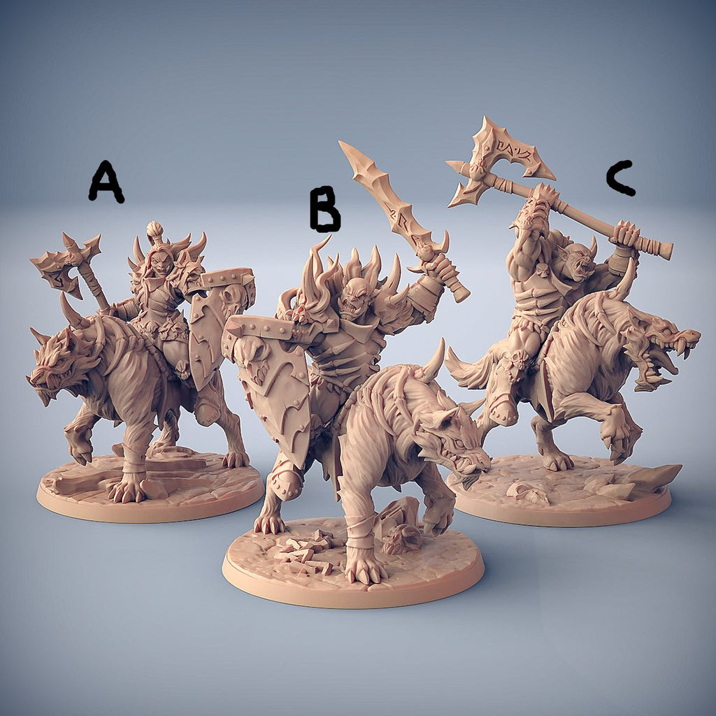 3D Printed Artisan Guild Frostmetal Worg Riders Frostmetal Clan 28mm 32mm