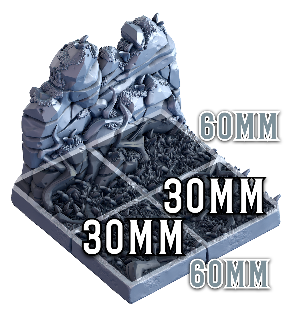 3D Printed Cast n Play Death x Tiles - Forest Set 28mm 32mm D&D