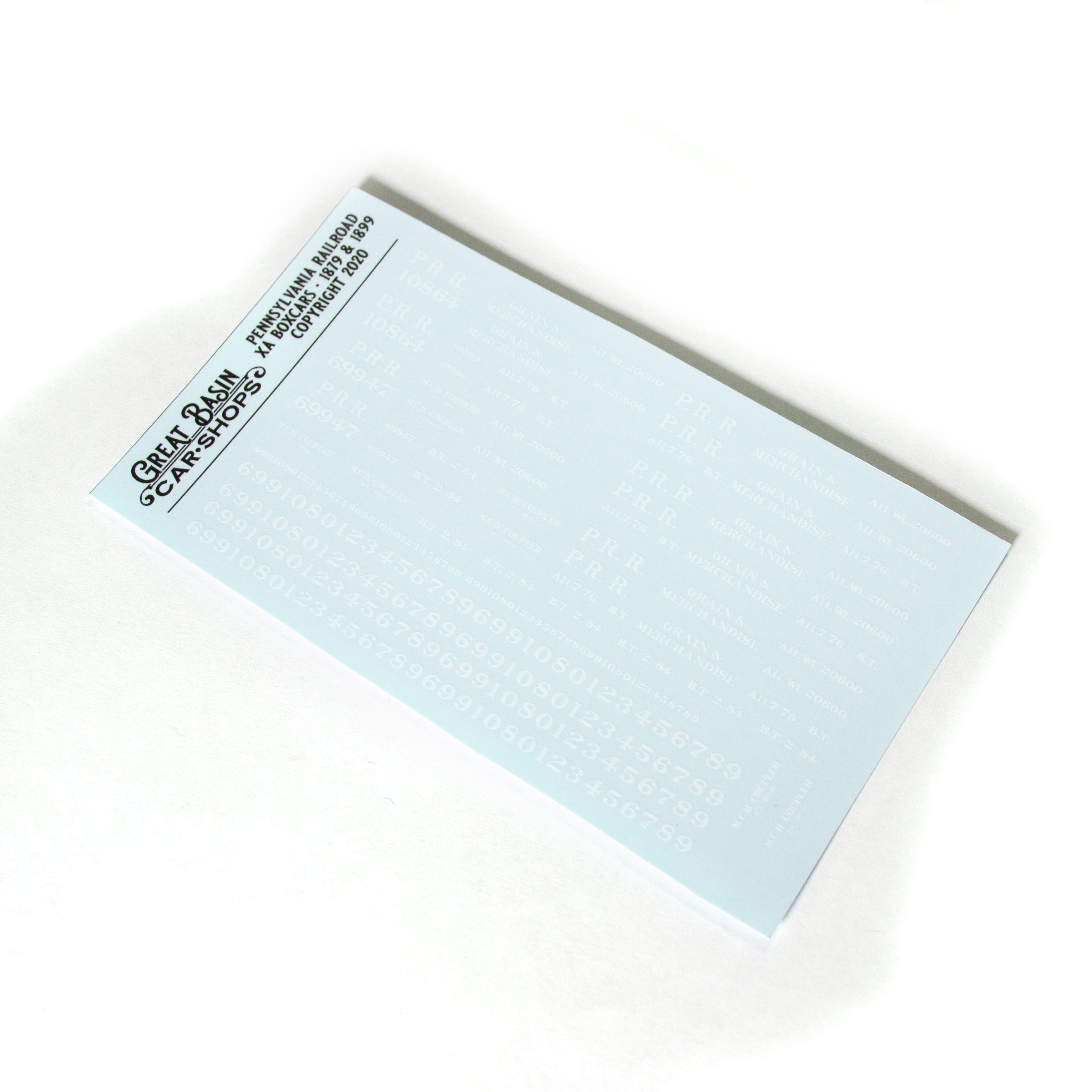 Pennsylvania Railroad Xa Boxcars Decal Set HO Scale